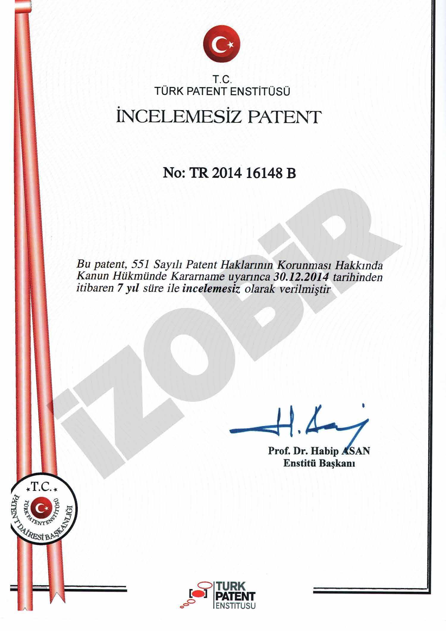 İncelemesiz Patent — belge görseli